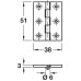 Butt Hinge Heavy Gauge 51 x 38 mm Brass With brass pin Self colour