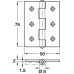 Butt Hinge 76 x 50 mm Grade 304 Stainless Steel Plain knuckle Satin