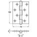 Butt Hinge Washered 102 x 76 mm Stainless Steel Häfele Staggered hole pattern Satin