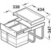 Pull Out Waste Bin 1 x 12 and 1 x 18 litres Tandem Hailo Installation behind hinged doors For cabinet width min. 500 mm