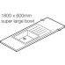 Worktop with Sink Solid Surface Vulcano Maia® 1800 x 600 x 42 mm super large bowl sink