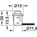 LED Push Switch Ø 14 mm  for use with Loox LED Lights Grey coloured finish