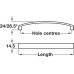 Bow Handle Aluminium Fixing Centres 160-320 mm Saffron Polished chrome fixing centres 160 mm