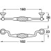 Drop Handle Zinc Alloy Fixing Centres 160 mm Twister Antique pewter length 182 mm