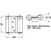 Spring Hinge Double Action 75 x 66 mm Steel Silver lacquered