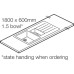Worktop with Sink Solid Surface Vulcano Maia® 1800 x 600 x 42 mm 1.5 bowl sink