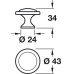 Knob Zinc Alloy Ø 43 mm Constance Stainless steel effect