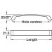 Bow Handle Aluminium Fixing Centres 160-192 mm Tavistock Stainless steel effect fixing centres 160 mm