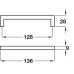 D Pull Handle Zinc Alloy Fixing Centres 128 mm Morgan Polished chrome