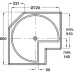 Carousel Set Plastic Three Quarter Circle for Corner Unit Ninka For cabinet size 800 x 800 mm spindle height 667-713 mm alu-grey