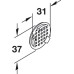Ventilation Trim Press Fittings with Three Mounting Lugs Ø 37 mm Plastic Round White