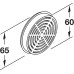 Ventilation Trim for Recess Mounting Slotted Ø 65 mm Plastic Round Ventilation area 13.49 cm2 brown