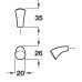 Knob Zinc Alloy Arco Stainless steel effect