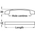 Bow Handle Aluminium Fixing Centres 128-160 mm Florence Brushed nickel fixing centres 160 mm
