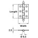 Butt Hinge Ball Finial Brass Unwashered Length x width: 50 x 38 mm polished chrome