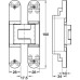 3D Hinge 180° with Integrated Intumescent Kit Tectus TE 340 3D FR Matt chrome