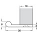 Edge Pull Handle Solid Brass 38 x 3 mm Length 50-200 mm For 18 mm thick profiles Length 100 mm polished chrome finish