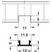 Shelf Support Strip for Knocking into 11 x 5 mm Groove Aluminium 25 mm intervals dimensions 13 x 5 mm Length: 3500 mm bright