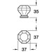 Knob Brass or Cast Iron 37 x 37 mm Burbridge Brushed brass finish