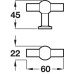 Knob Zinc Alloy 60 mm Gemini Stainless steel effect