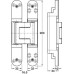 3D Hinge 180° with Integrated Intumescent Kit Tectus TE 540 3D FR Polished nickel