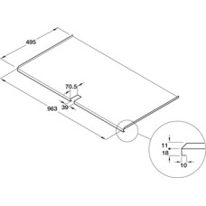 Base Unit Liner Matt Aluminium for 18 mm Board Thickness New number for 565.54-0042