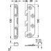 Bed Fittings Noval K Strike Plate Height 100-130 mm Hook in Plate Height 100-127 mm Blue galvanized steel Plate height 130 mm