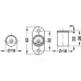 Adapter housing for Symo adapter knob fixed for installation of fixed adapter knobs with length of 30 and 33 mm With screw-on plate