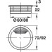 Cable Outlet Ø 60-80 mm Two Part Plastic outlet sleeve and cover plate Ø 60 mm sepia brown finish