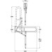 Hinged Support Rail With Leg Ø 35 mm Tube Meets Doc M Regulations White finish