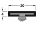 Intumescent Strip with Brush Seal Depth 4 mm FD60 rating length 2100 mm width x depth: 20 x 4 mm white