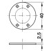 Spacer Plate for Rim Lock with Ø 18 mm Cylinder Minilock 40 Light grey plastic 2.5 mm thick