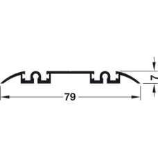 Bottom Track Double for Sliding Aluminium Framed Doors Aluflex 80 Bottom rolling system Length 2000 mm