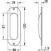 Pull Handle Flush 120 x 40 mm Aluminium FSB Suitable for sliding timber doors Silver anodised