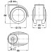 Swivel Twin Wheel Castor without Brake Ø 75 mm Hooded Ø 10-11 mm Pin Hole Wheel Ø 75 mm Pin Hole 11 mm load capacity 100 kg