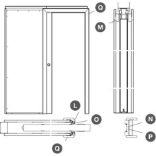 Finishing Kit for 1 Door for Sliding Interior Pocket Doors Slido 80/160-B Pocket Tanganika can be painted or stained as required Exterior finishing kit