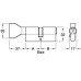 Profile Cylinder Key One Side Thumbturn Other Side Brass Size (AxB): 30 x 30 mm differ only matt nickel plated