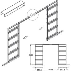 Jointing Set for Sliding Interior Pocket Doors Slido For 2 doors