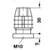 Square Plug with M10 Internal Thread with M10 internal thread Size: 25 x 25 mm