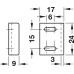 Angled striking plate for screw fixing 24 x 17 x 9 mm transparent
