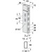 Four Sided Column 60 x 30 mm Shoptec Shopfitting System Double slotted Silver coloured RAL 9006 finish length 2115 mm