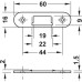 Striking plate for roller shutter mortise lock Steel nickel plated For screw fixing
