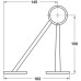 Railing Support Bracket with Angled Stem Bar Railing System For Ø 38-51 mm tubes Ø 51 mm satin nickel finish
