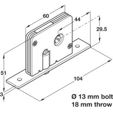 Deadbolt Locking System for Sliding Interior Doors Hawa 20-A Endfold Top hung system Concealed deadbolt lock