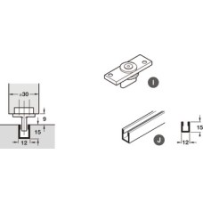 Bottom Channel for Sliding Interior Doors Hawa-Junior/Foldaside Top hung system Length 2100 mm