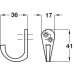 Coat Hook Traditional Brass or Zinc Alloy Face fixing Polished chrome finish