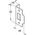 Rebate Set for Tubular Mortice Latch Aluminium/Steel Nickel plated
