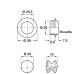 Push Lock Knob and Rosette for 13 mm Door Thickness Plastic Matt nickel plated