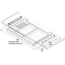 Extending Pencil Tray Undermounting Plastic Black finish
