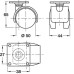 Swivel Twin Wheel Castor without Brake Ø 40-50 mm Hooded 38 mm Plate Fixing Wheel Ø 50 mm load capacity 45 kg